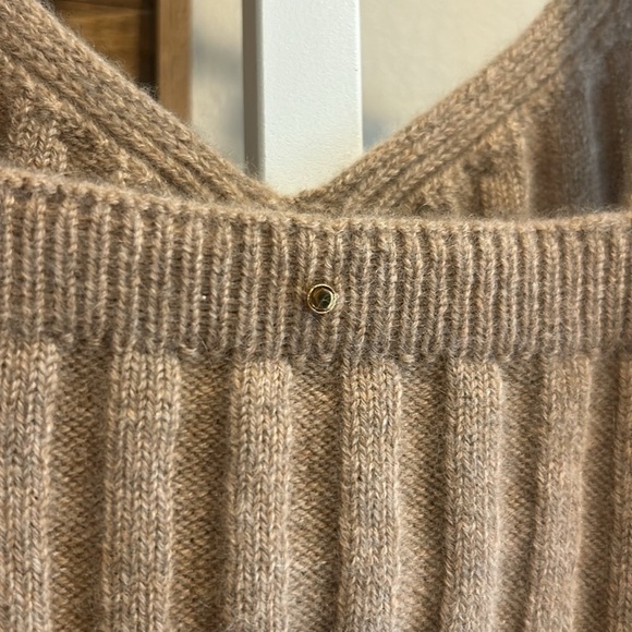 Cuyana Single-Origin Cashmere Bra Bralette Cropped Top Ribbed Camel Small - Picture 5 of 7